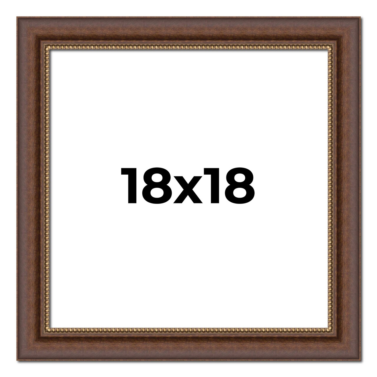 Square Traditional Brown Picture Frame - UV Acrylic, Foam Board Backing, Hanging Hardware
